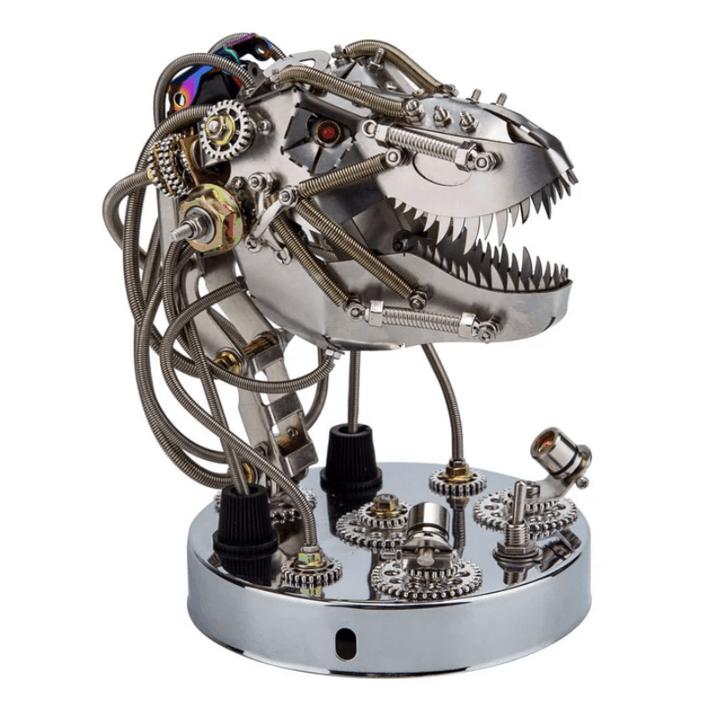 スチームパンクの3Dメタル可動機械ティラノサウルス・レックスヘッドモデルキット - ビルディングブロック