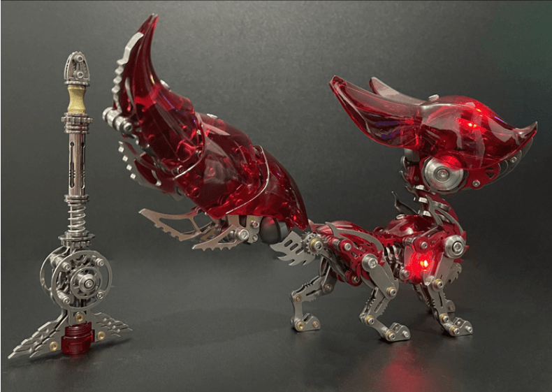 DIY 玲瓏狐 3D 組み立て 機械モデル クリエイティブ おもちゃ セット(339ピース / 赤色) - ビルディングブロック