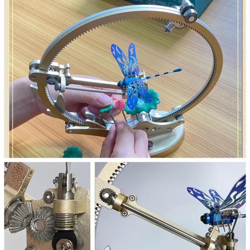 大人や子供向けの3Dメタル機械式可動トンボパズルモデルキット - ビルディングブロック