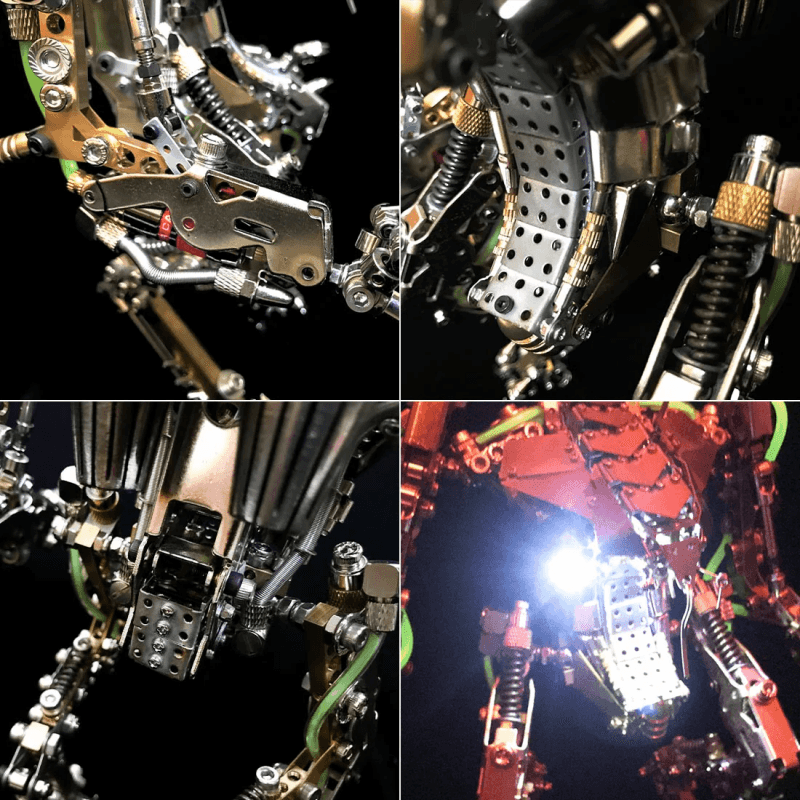 ロブスターとエビの重いメカロボットの3DメタルパズルLED、可動関節付き - ビルディングブロック