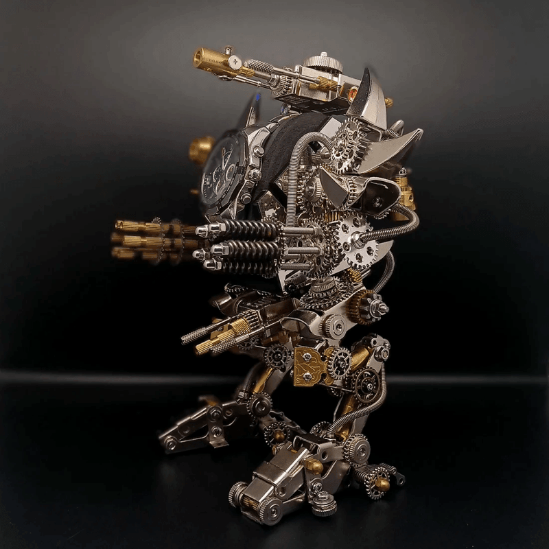 牡牛座のロボット時計スタンドホルダー 3D 組み立て金属製ファイティングメカ アクションフィギュア 時計コレクター向け - ビルディングブロック