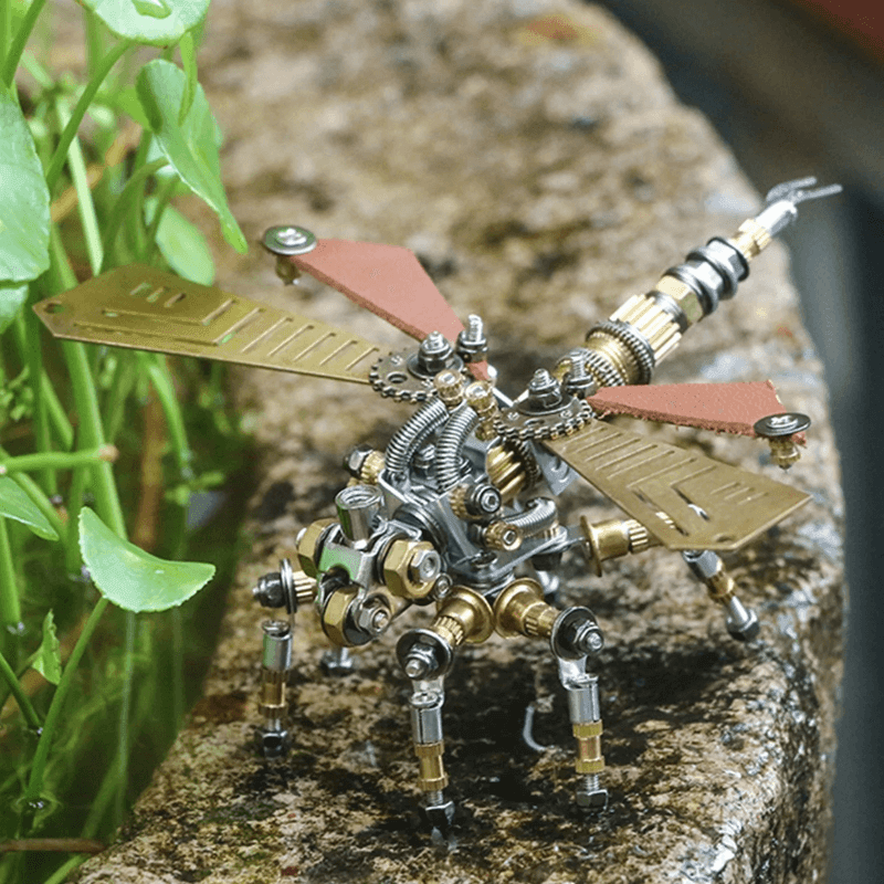 243PCS 3D DIY メカ組み立て金属トンボ昆虫パズルモデルキット - ビルディングブロック