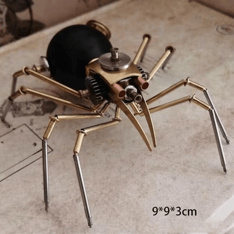 3Dメタル機械黒クモ組み立て模型工芸品、家庭やオフィスのデスク飾りに適しています - ビルディングブロック