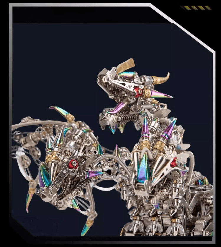 3D DIYメタル機械組立手作り模型キット - 地獄級難易度三つ頭のドラゴン - ビルディングブロック