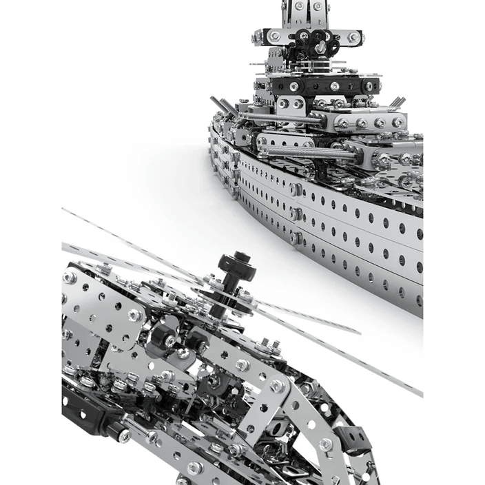 3Dメタルパズル DIYメタル 戦艦・戦闘機・戦車セット 組み立ておもちゃ 陸海空を支配するコンビネーション - 2483ピース - ビルディングブロック