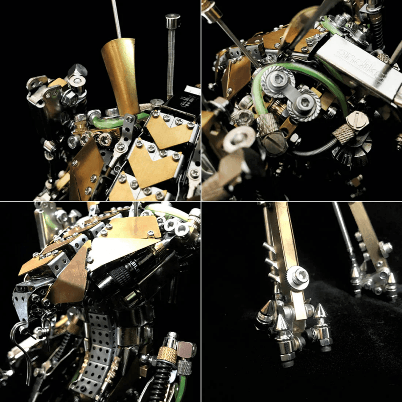 ロブスターとエビの重いメカロボットの3DメタルパズルLED、可動関節付き - ビルディングブロック