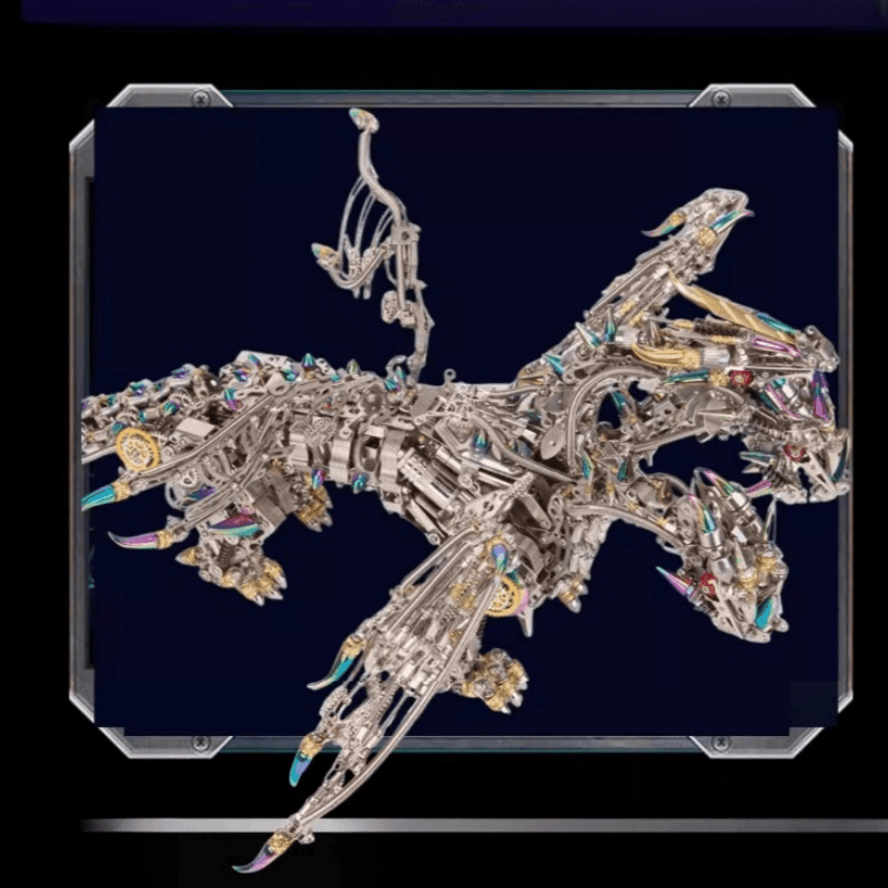 3D DIYメタル機械組立手作り模型キット - 地獄級難易度三つ頭のドラゴン - ビルディングブロック
