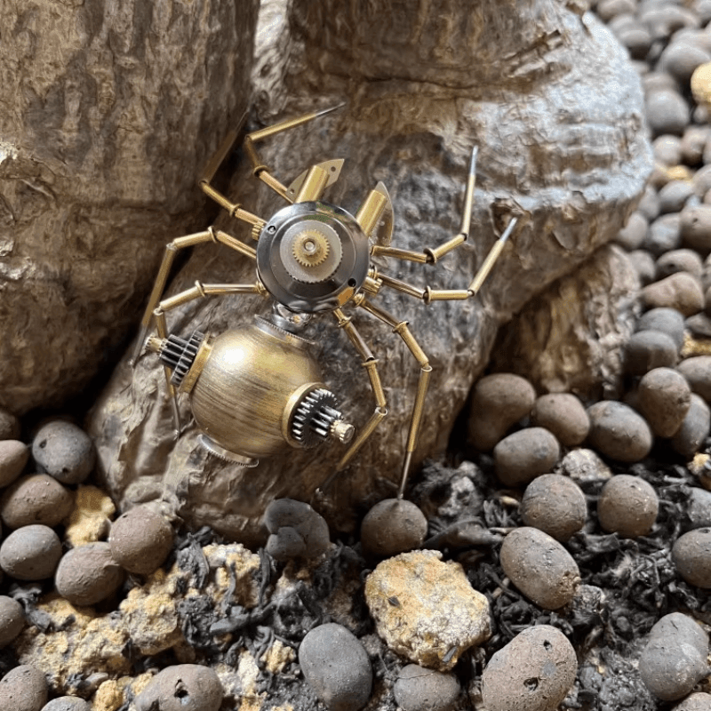 3Dメタル機械黒クモ組み立て模型工芸品、家庭やオフィスのデスク飾りに適しています - ビルディングブロック