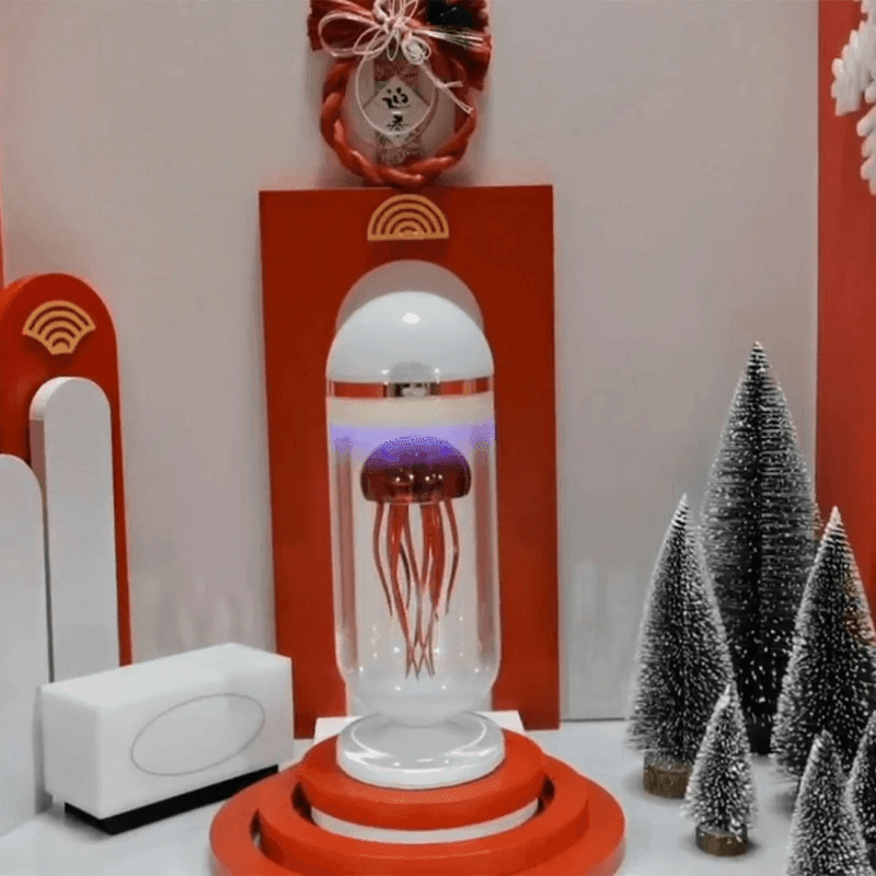 機械的リズム レッドカプセル クラゲ キネティック メタルモデル ガラスカバー付き - ビルディングブロック