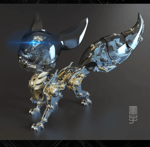 DIY 玲瓏狐 3D 組み立て 機械モデル クリエイティブ おもちゃ セット(339ピース / 黒色) - ビルディングブロック