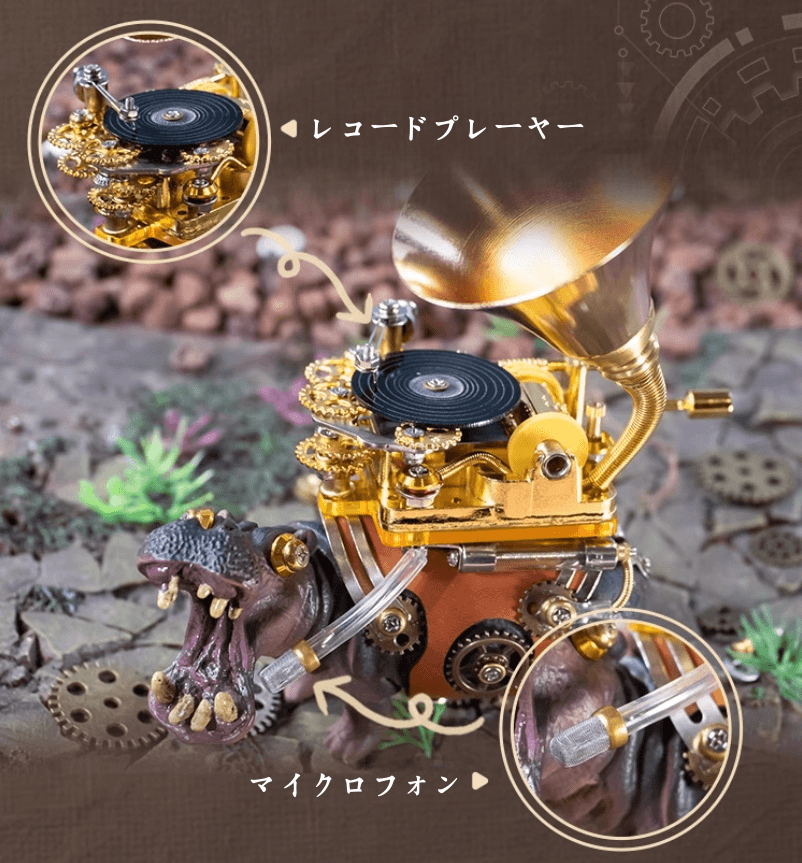 123ピース 3D 組み立て DIY メタル メカニカル カバのミュージシャン パズルモデル