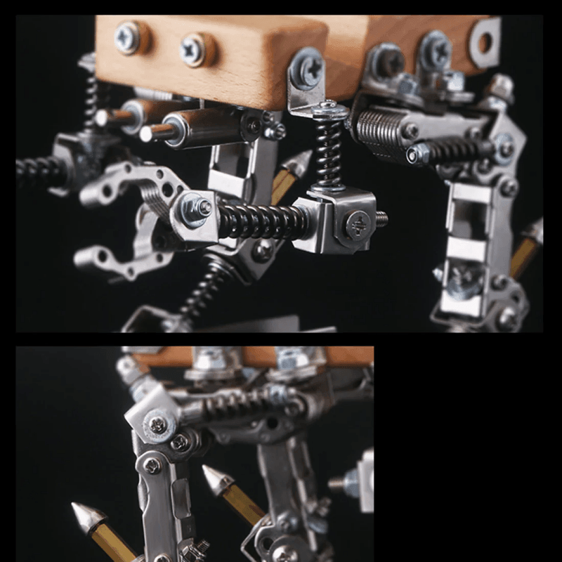 209個の歩兵メカ3Dアセンブリメタルモデルキット 2-in-1携帯ホルダー - ビルディングブロック