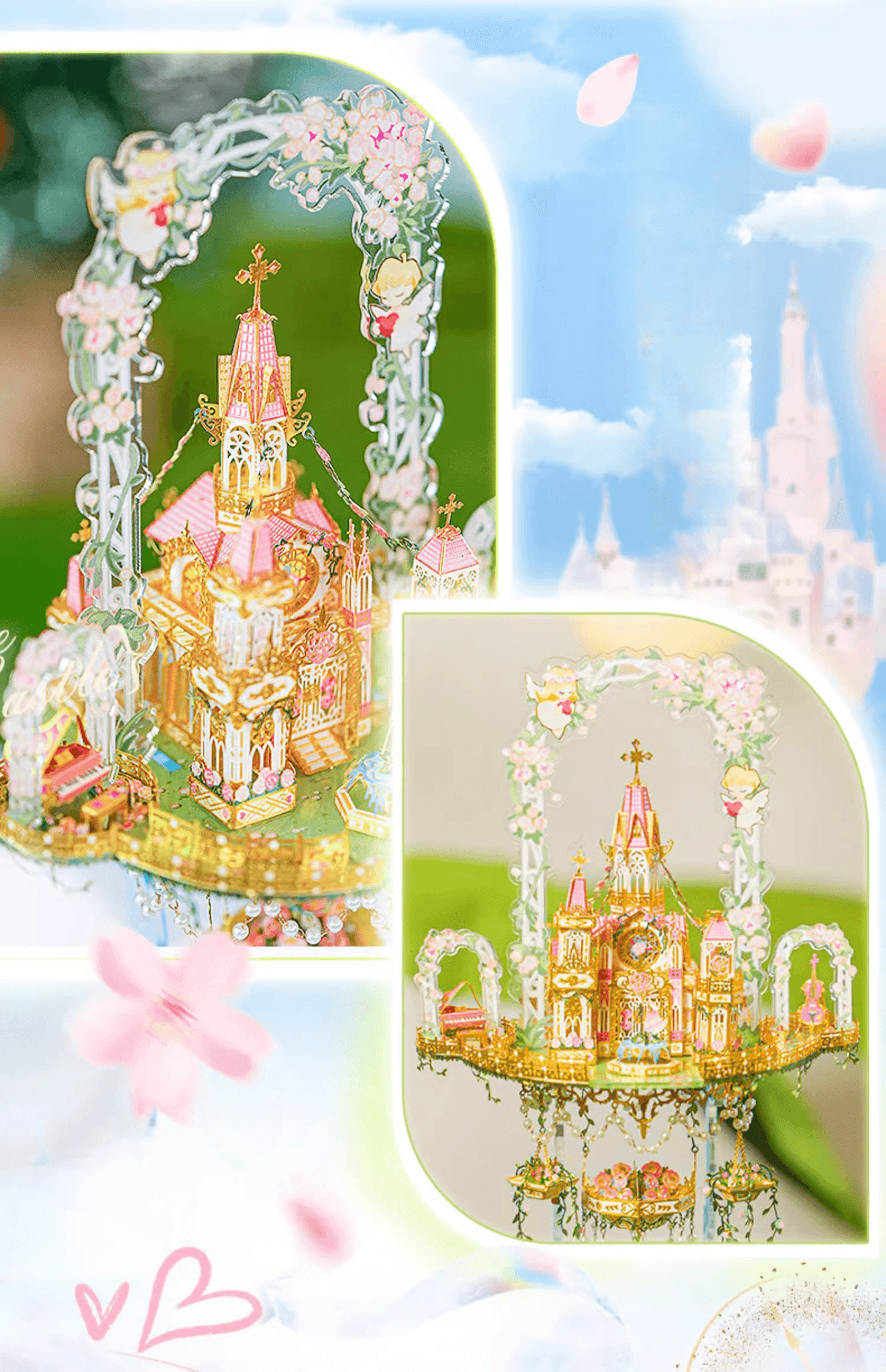 175PCS+ 3Dメタルモデルバラの城 組み立てキット - ビルディングブロック
