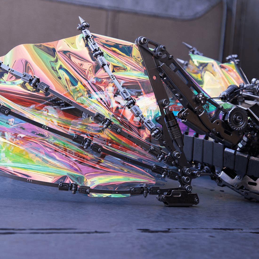 ファンタジー大型ドラゴン「天空のオーロラ」3Dメタル機械パズル 難易度:高、3000+ピース、長さ126cm - ビルディングブロック