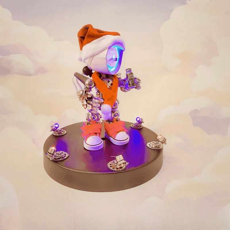 クリスマス用の自作メカニカルサンタの金属パズルモデルキット - ビルディングブロック