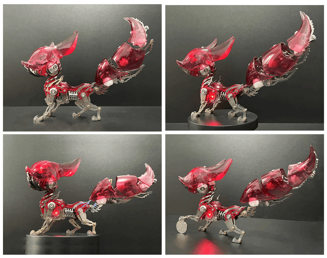 DIY 玲瓏狐 3D 組み立て 機械モデル クリエイティブ おもちゃ セット(339ピース / 赤色) - ビルディングブロック