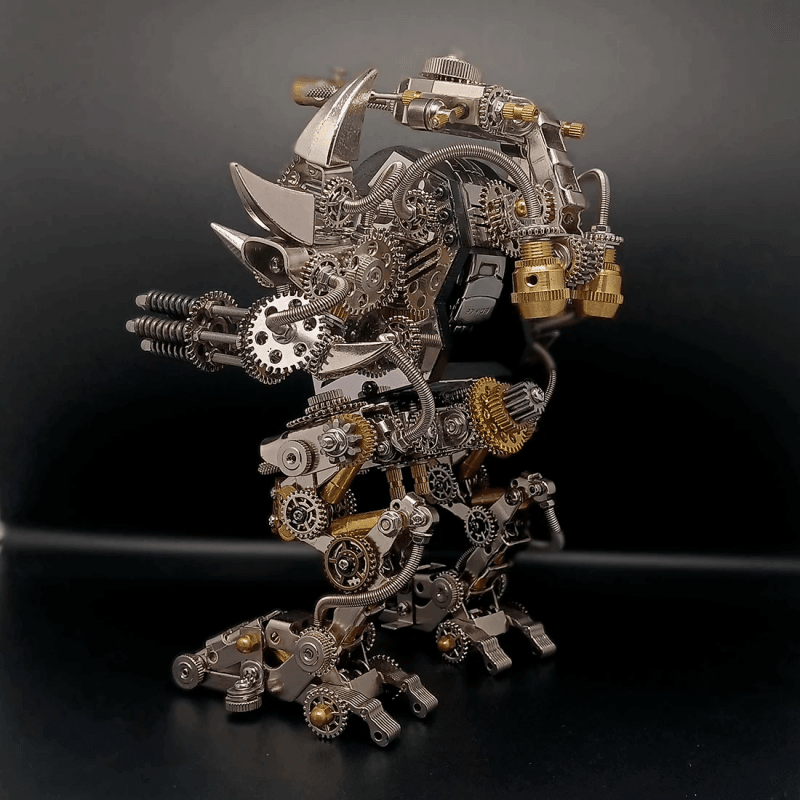 牡牛座のロボット時計スタンドホルダー 3D 組み立て金属製ファイティングメカ アクションフィギュア 時計コレクター向け - ビルディングブロック