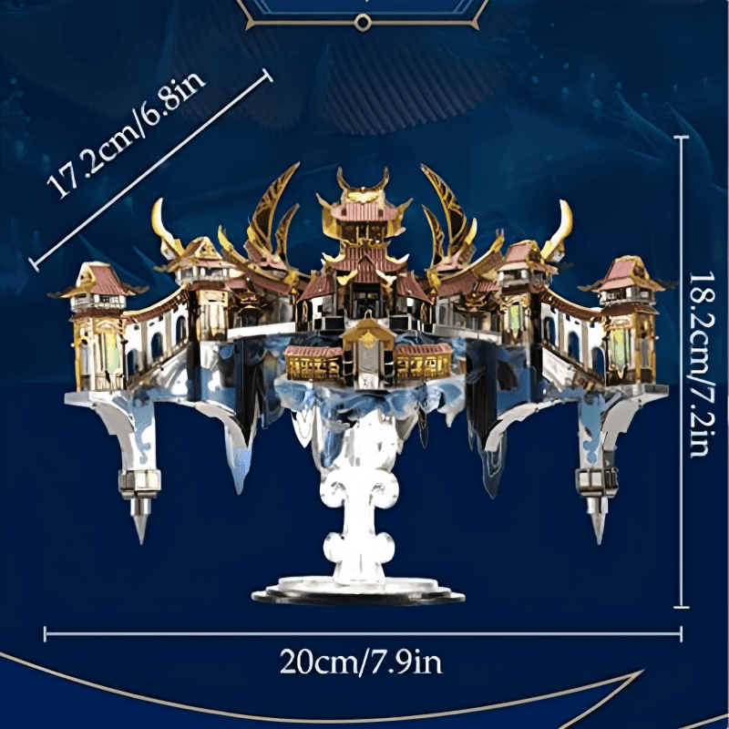 3D パズル建築モデルメタルブロック 龍宮メタルパズル - ビルディングブロック