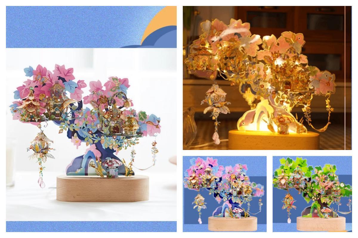 225PCS+ 3Dメタルモデルツリーハウス組立キット - ビルディングブロック