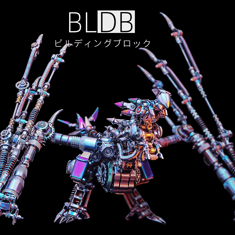 3D 蒸気パンク金属パズルモデル、ライト付き、3D 機械インテリジェントドラゴンステンレスパズル、DIY 超現実主義のクリエイティブブロック玩具、子供と大人向け、1390+PCS - ビルディングブロック