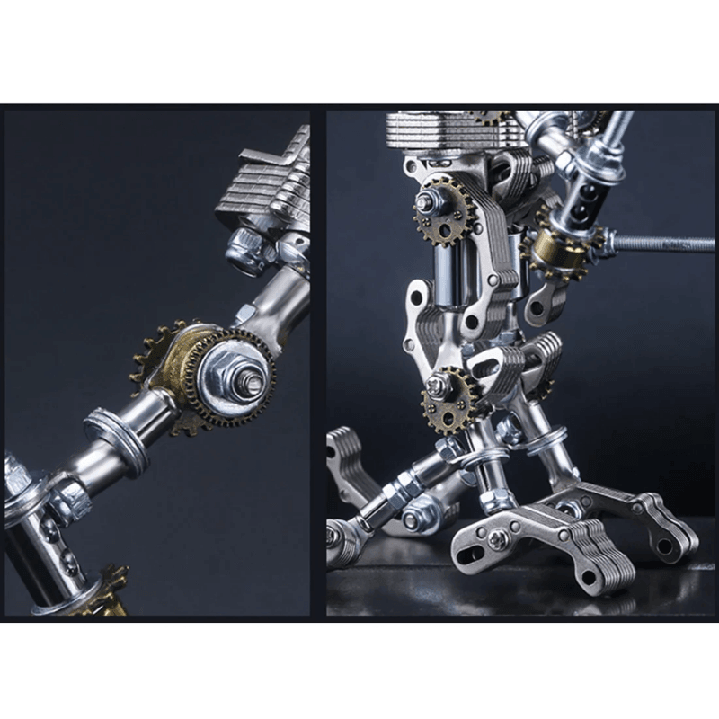 434個の歯車斧を持つメカプリーストDIY 3Dメタルアセンブリーモデルキット 2-in-1携帯ホルダー - ビルディングブロック