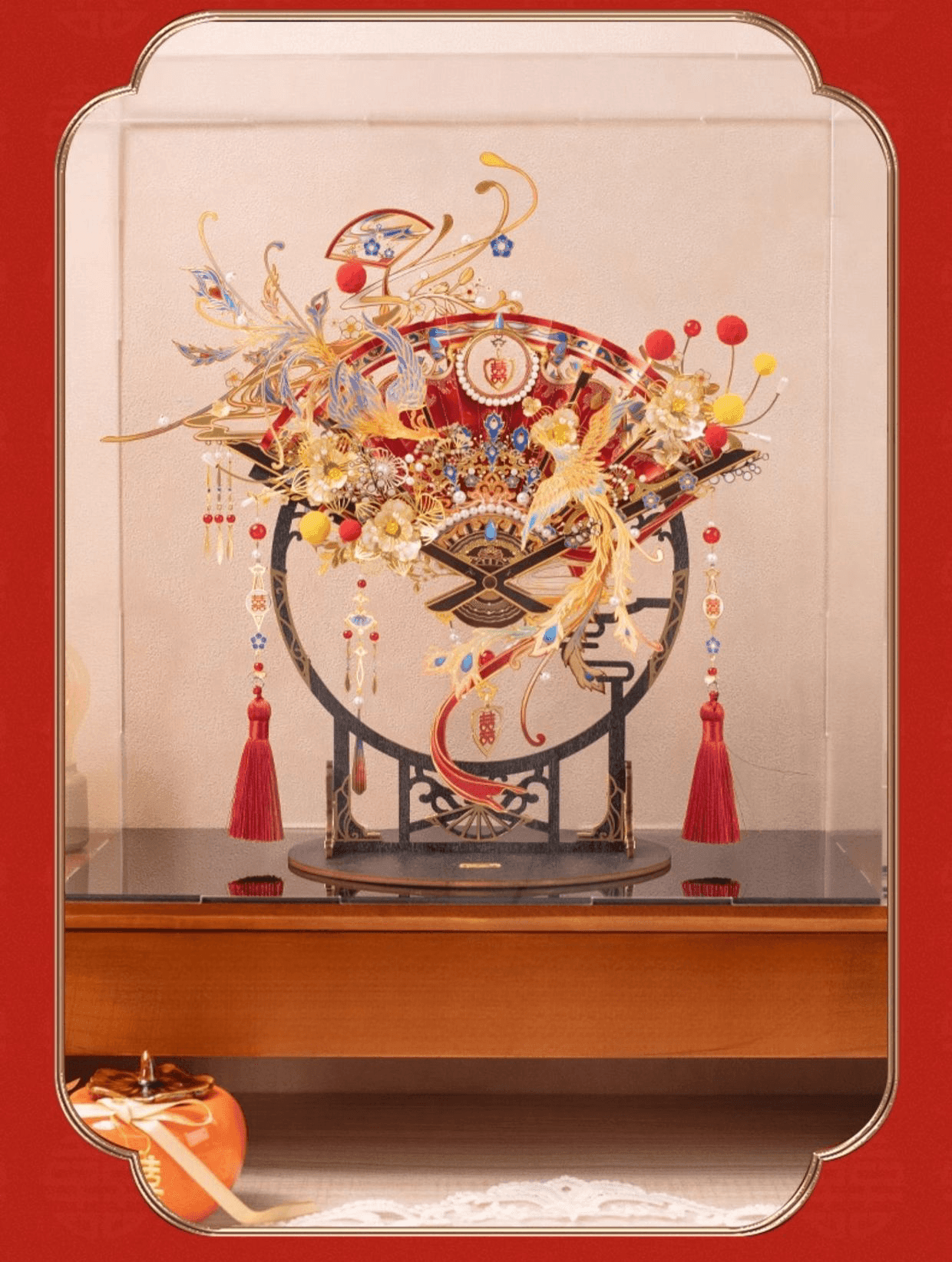 174個以上のパーツを含む3Dメタルモデル「喜扇-鳳求凰」組み立てキット - ビルディングブロック