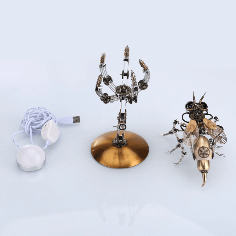 庭の木にあるハチの巣ランプスチームパンク金属モデルキット - ビルディングブロック