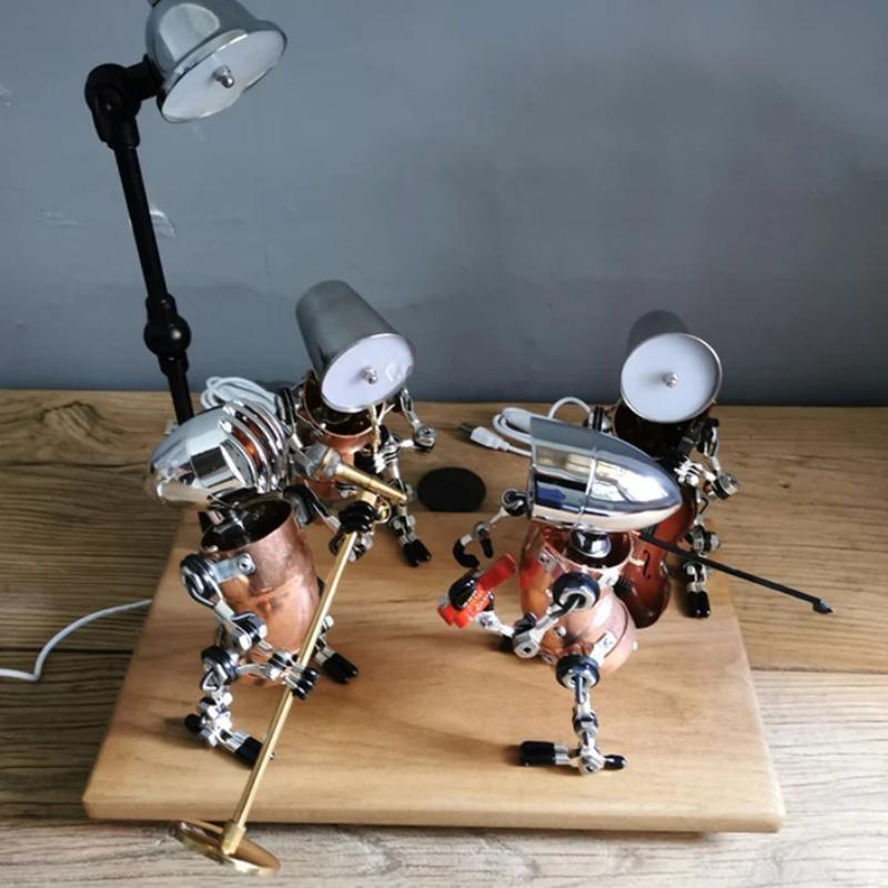 3Dメタルスチームパンク手組みロボット完成モデル装飾 ロボットバンド - ビルディングブロック
