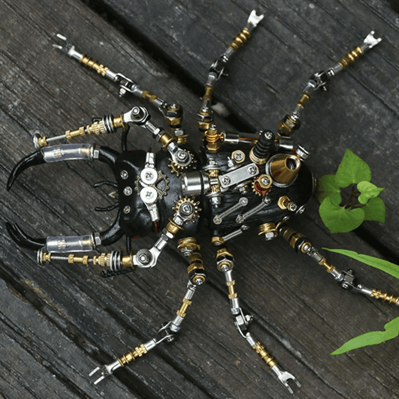 406ピースのメタル組み立て3Dクワガタムシ昆虫機械モデル - ビルディングブロック