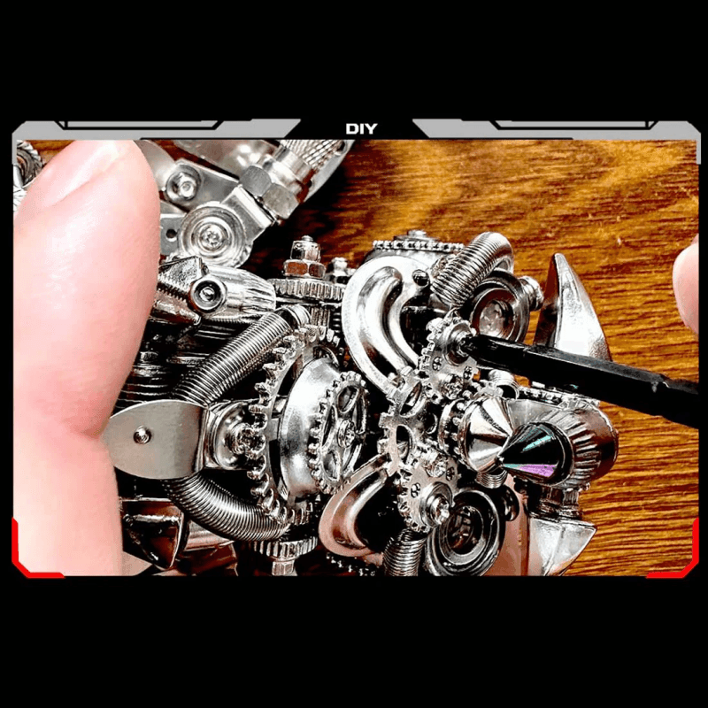 スチームパンク風のゴーグル付きフクロウ DIY 3D メタルアニマルモデルキット、難解なパズル - ビルディングブロック