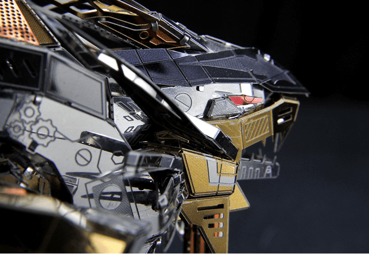 3Dパズル 大人用 メタルモデルキット 機械的な吠えするライオンメタルアースモデルキット 挑戦的なDIY頭の体操ジグソーパズルアートクラフト 男性用 - ビルディングブロック