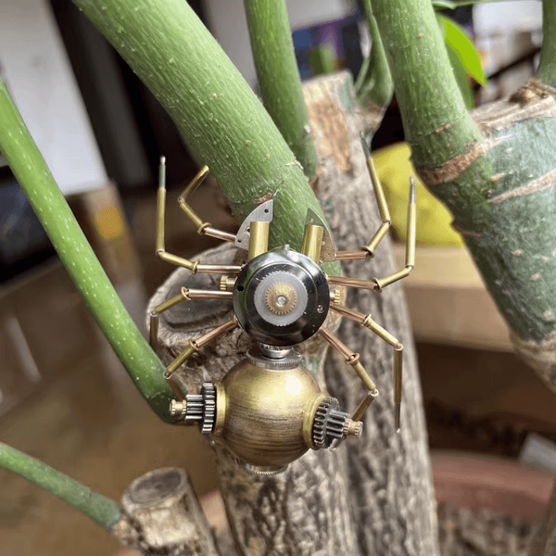 3Dメタル機械黒クモ組み立て模型工芸品、家庭やオフィスのデスク飾りに適しています - ビルディングブロック