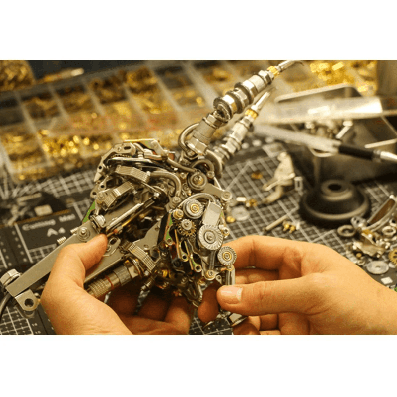 大人向けの1087ピースのメタル製3D DIY機械式ブルアニマルモデル組み立てキット - ビルディングブロック