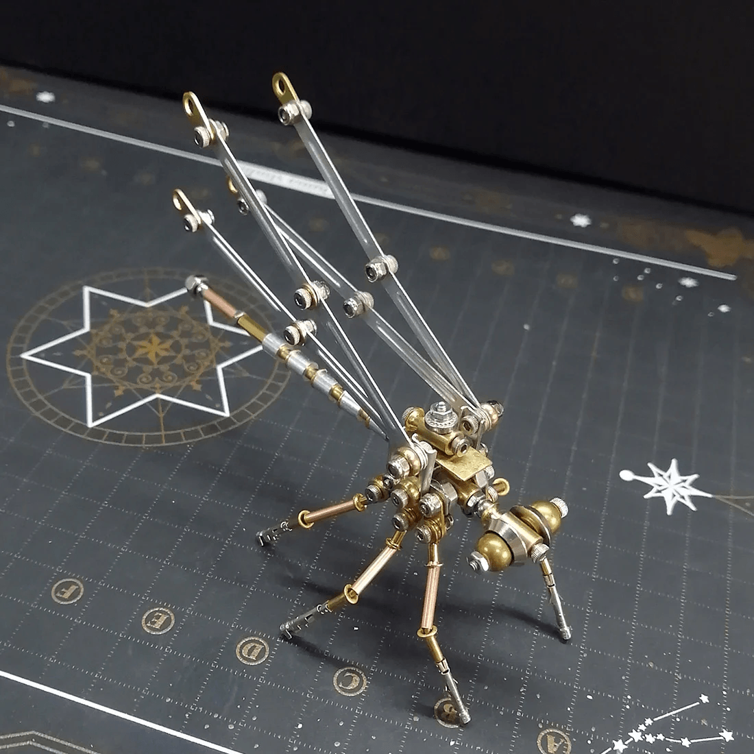3D DIY スチームパンク昆虫 イトトンボ メタルモデル組み立てキット おもちゃ