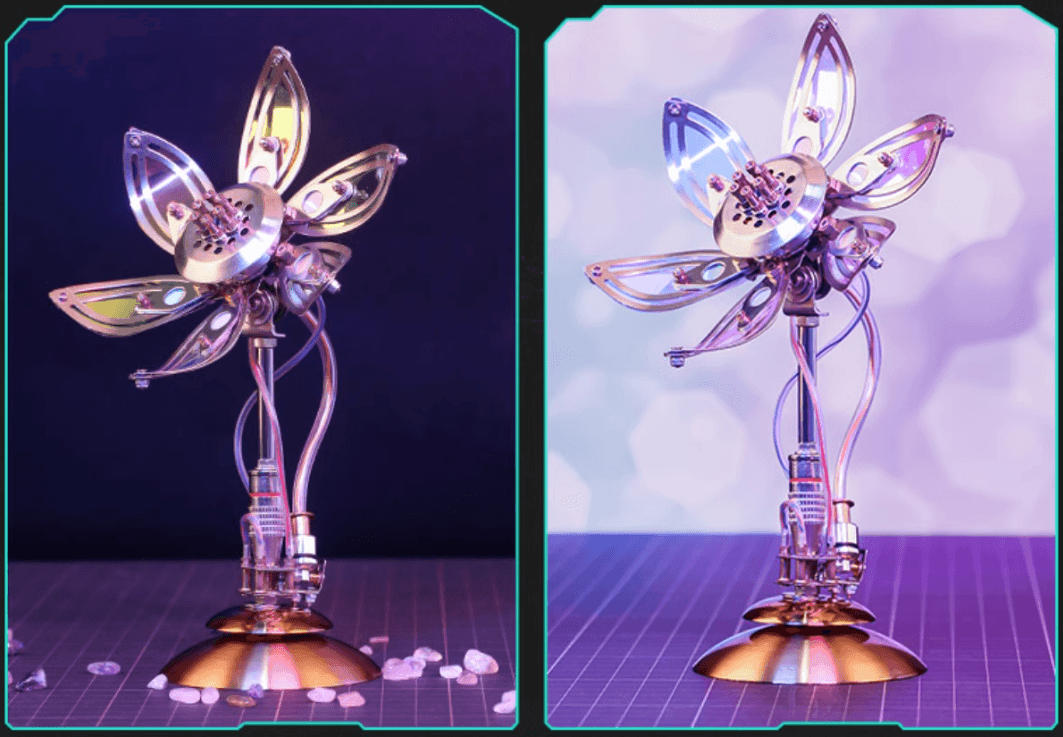 3D メタルパズルフラワーモデル、DIY スチームパンクメタルフラワーアセンブリモデル、フラワーポールフラワーセンターとアロマセラピータブレット付き (215 個) - ビルディングブロック