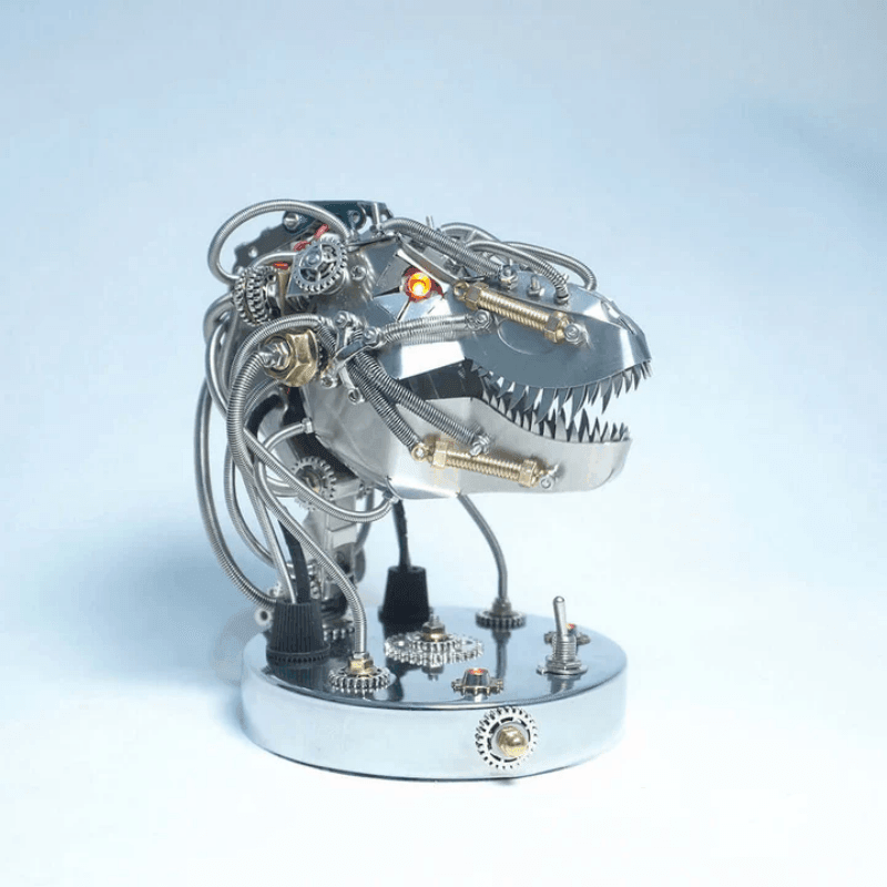スチームパンクの3Dメタル可動機械ティラノサウルス・レックスヘッドモデルキット - ビルディングブロック