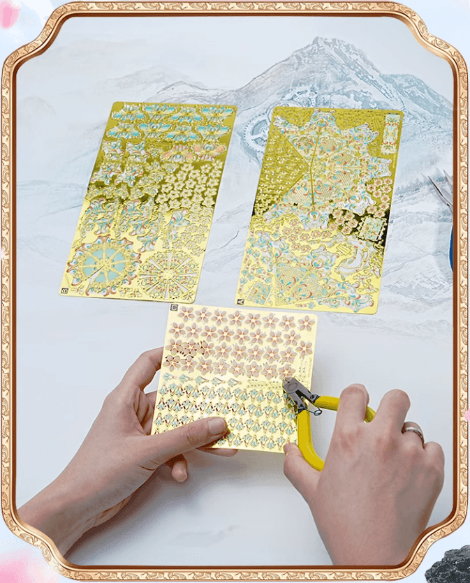 3Dメタルモデル 花柄傘 組み立てキット - ビルディングブロック