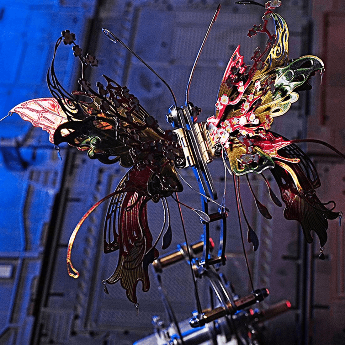フレイムバタフライ 3Dメタルメカニカルキネティックモデルキット 火から生まれた蝶 - ビルディングブロック