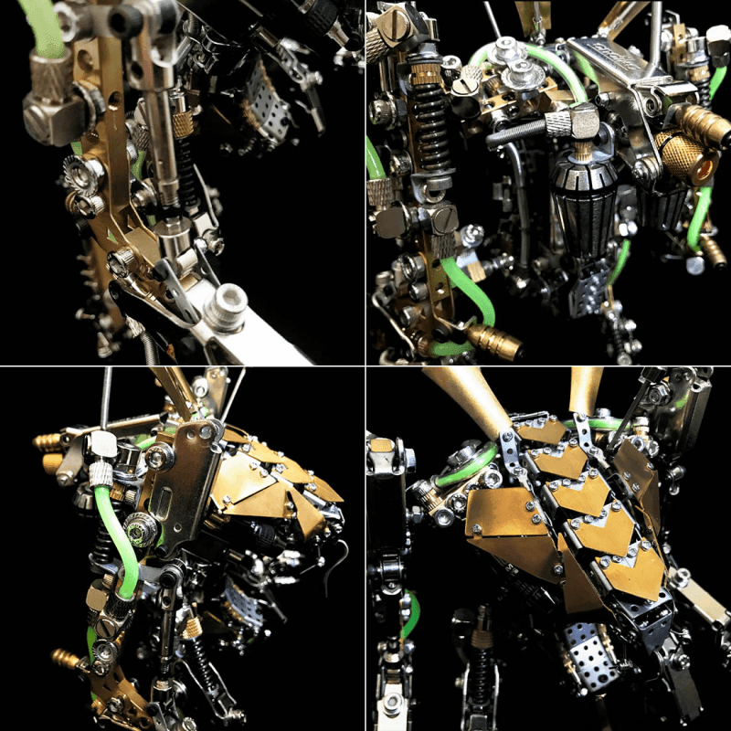 ロブスターとエビの重いメカロボットの3DメタルパズルLED、可動関節付き - ビルディングブロック