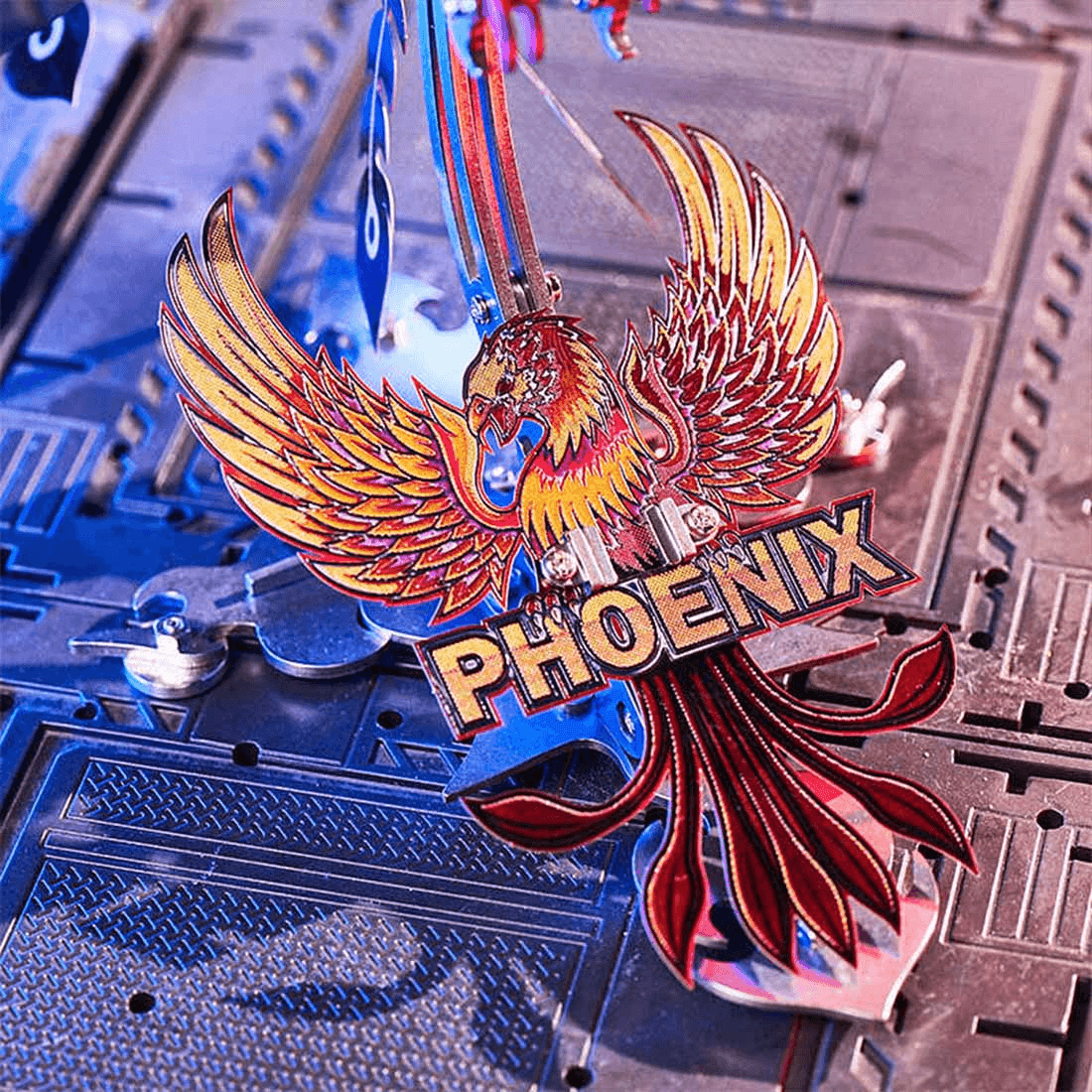 火から生まれた不死鳥の復活 3Dメタルメカニカルキネティックフェニックスモデルキット - ビルディングブロック
