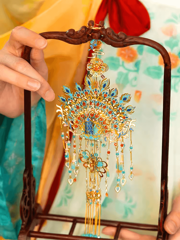 260個以上のパーツ+ 3Dメタルモデルのピーコック・プルーム・インセンス・サシェ・ペンダント組み立てキット - ビルディングブロック