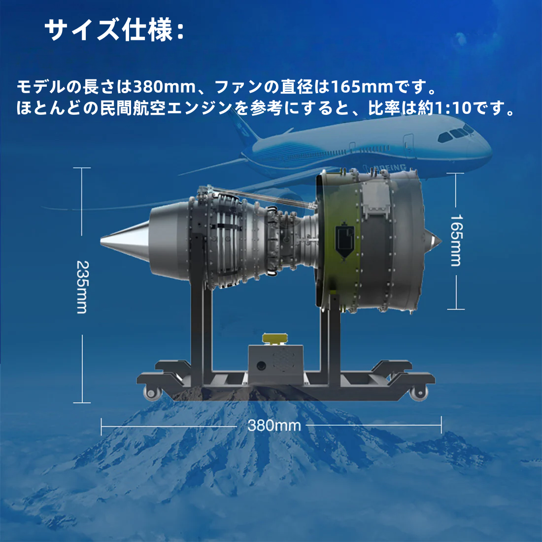 1/10 デュアルスプールターボファンエンジンモデルキット(メカニカル1000個以上)