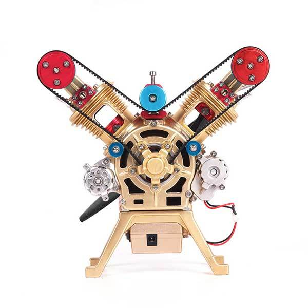 V2 カーエンジン組み立てキット フルメタルシリンダーエンジンビルドキット コレクション用ギフト (217個)