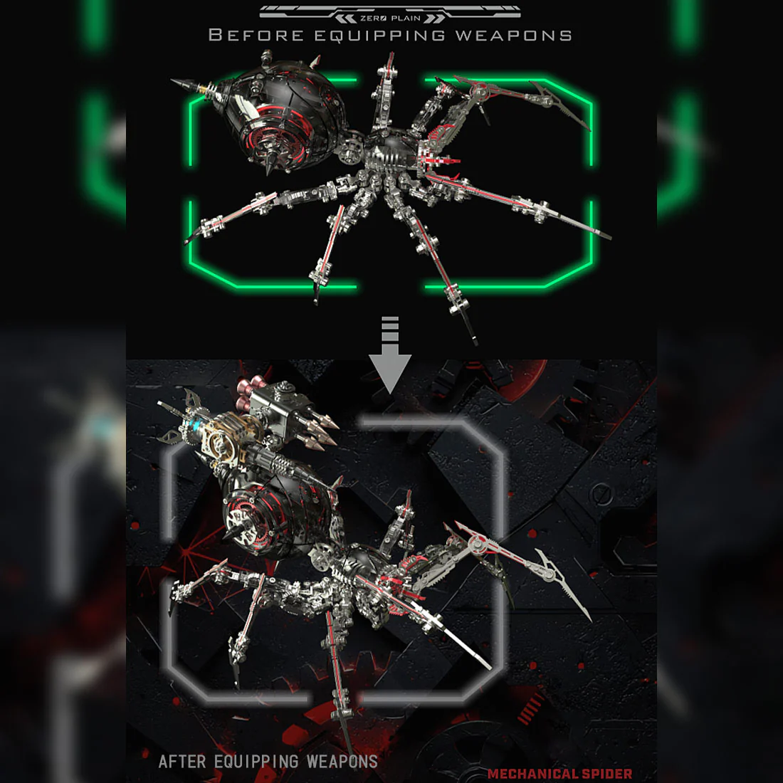 ドレッドスパイア — クリムゾン・プレデター・ウォースパイダー、武装版メタルモデルキット