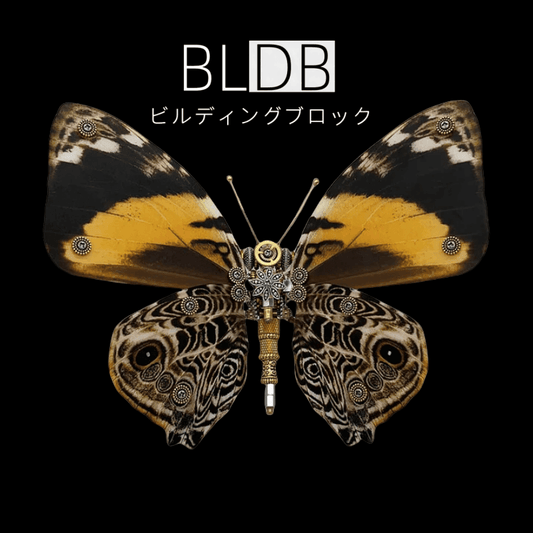BLDBスチームパンク蝶3Dメタルモデルの透明な羽と金属胴体