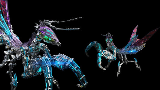 金属パーツと電子部品を組み合わせた3Dメタルモデルの構造イメージ