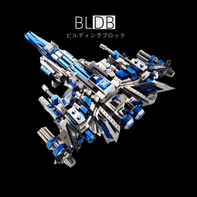 BLDB メカニカルパイロット宇宙船の完成外観と流線形の金属ボディ