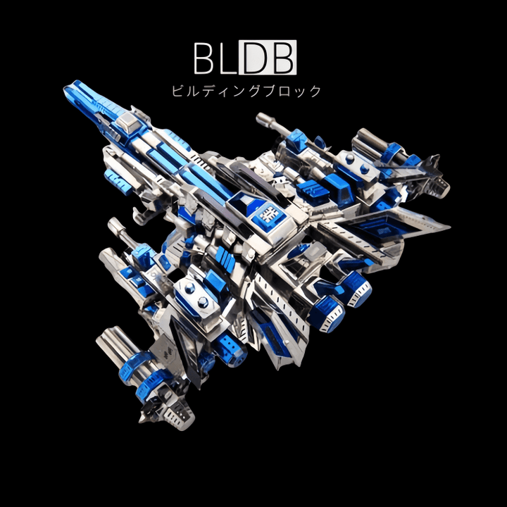 BLDB メカニカルパイロット宇宙船の完成外観と流線形の金属ボディ