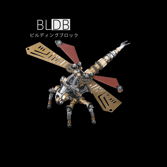 メカトンボ金属模型の組立パーツと精密な金属部品