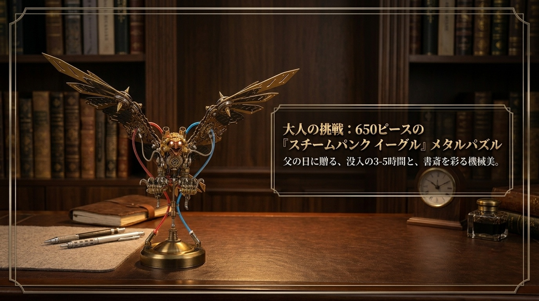 650ピースの『スチームパンク イーグル』メタルパズル、父の日ギフトにも。